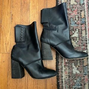 Free People Tall Black Boots Size 39/8
